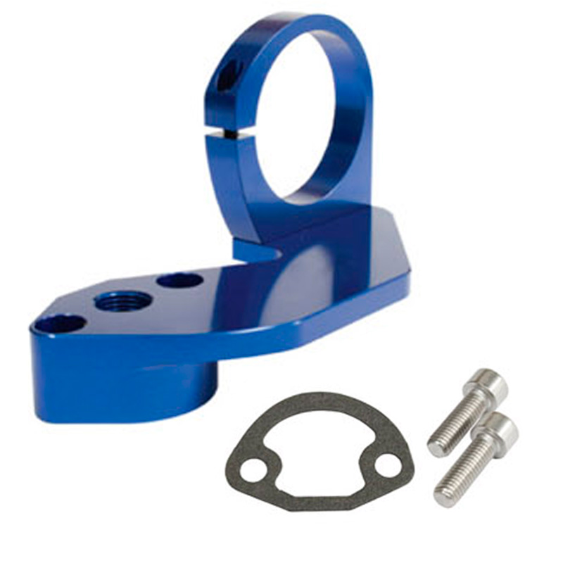 EMPI VW Fuel Pump Block Off & Coil Mount - Blue Anodized Billet Aluminum