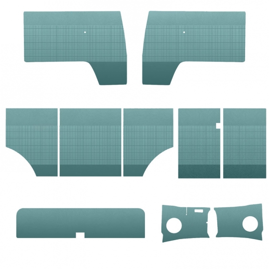 1955 1961 VW Bus Door Panels Full Set 10 Pcs Vintage 2 Tone