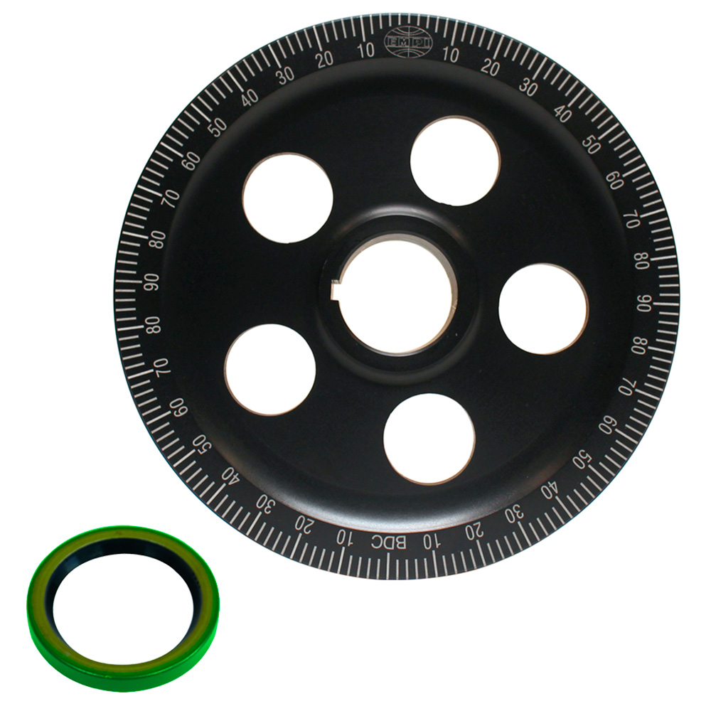 EMPI VW Crank Pulley - Machine-In Sand Seal - Black Anodized