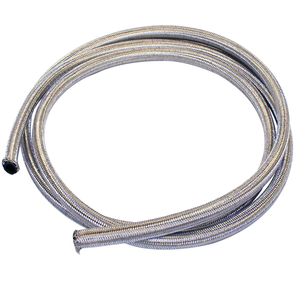 EMPI 3/8 ID (-6AN / #6) Stainless Steel Braided Hose - 25' - 8817