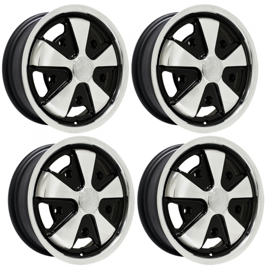 10-1110-4 - Porsche Fuchs Replica Wheel - 15x5.5 - 5x205 - Black