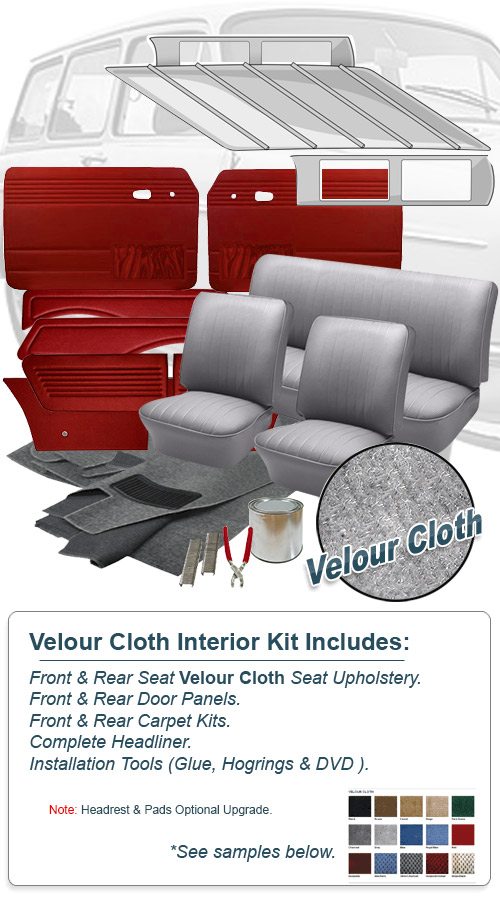 19651967 VW Type 3 Squareback Velour Cloth Interior Kit 1311965