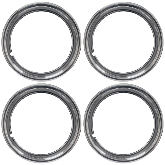 Trim Rings - Stainless Steel - 4 Pieces - fits 14 Stock Steel VW Wheels