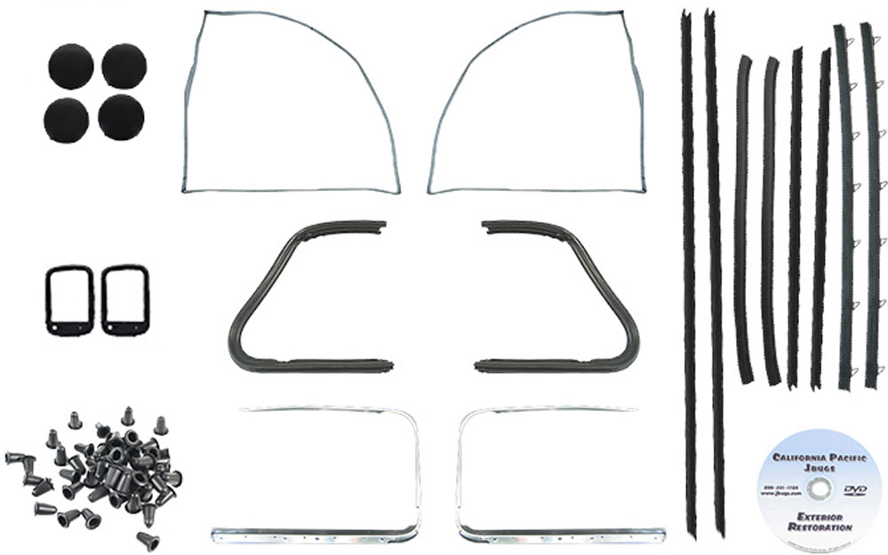 1954-1959 VW Beetle Sedan Door Rubber Kit - German Seals