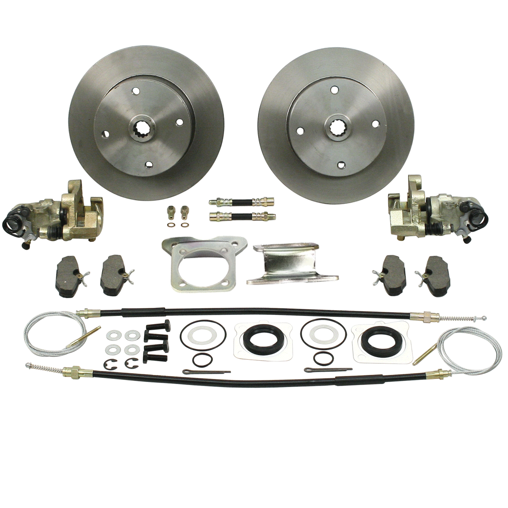 VW Disc Brake Kit - Rear - 4x130 - with Parking Brake - 1958-67 Swing Axle