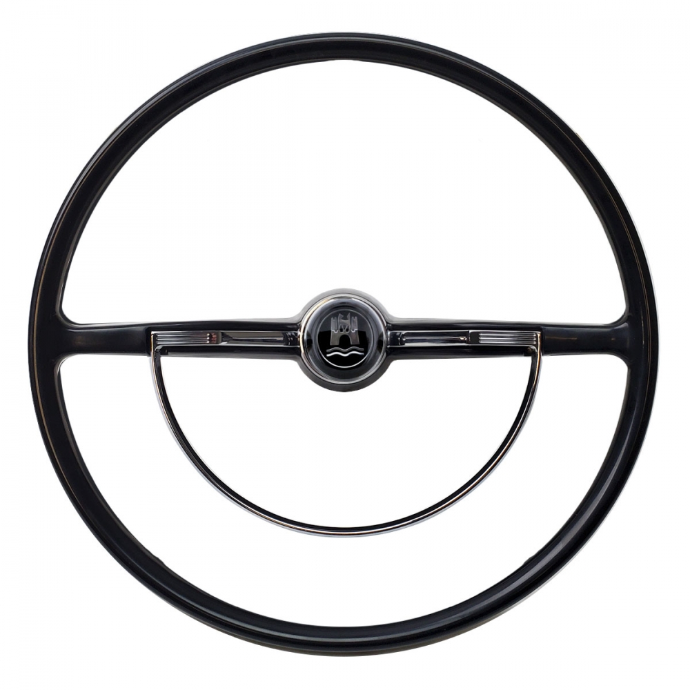 113-WHEEL-BLACK - Black Stock VW Steering Wheel for 1962-1971 