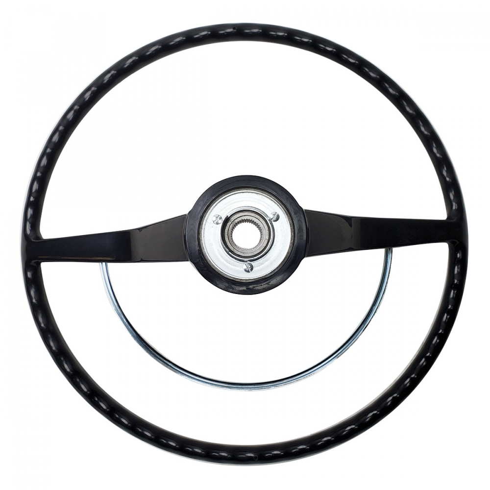 113-WHEEL-BLACK - Black Stock VW Steering Wheel for 1962-1971