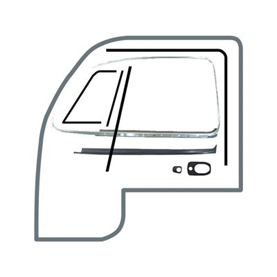 1968-79 VW Bus Door Rubber Kit - Brazilian Door Seals & Scrapers - Covers Both Doors