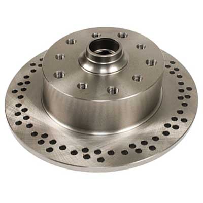 VW Brake Rotor - Ball Joint - Left - Cross Drilled - Double-Drilled 5x130 & 5x4.75