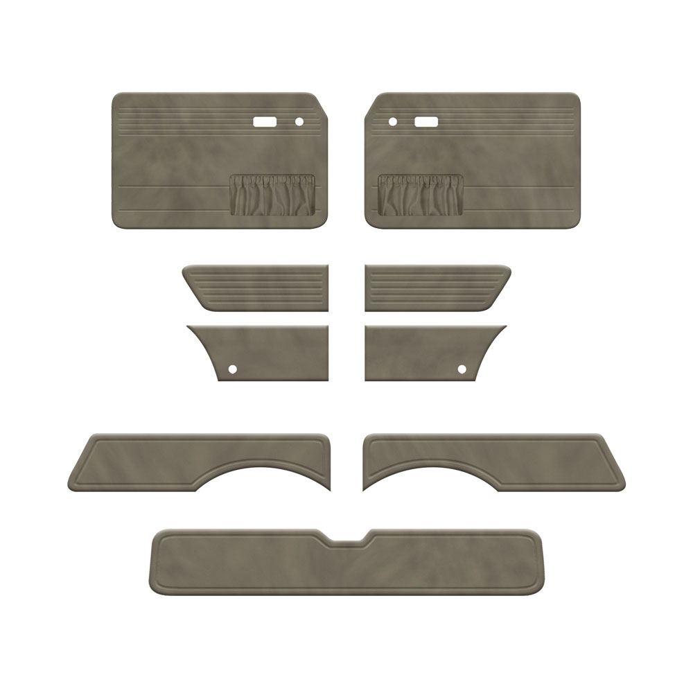 1966-1967 VW Type 3 Squareback Door Panels - Front & Rear - with Front Pockets - Velour