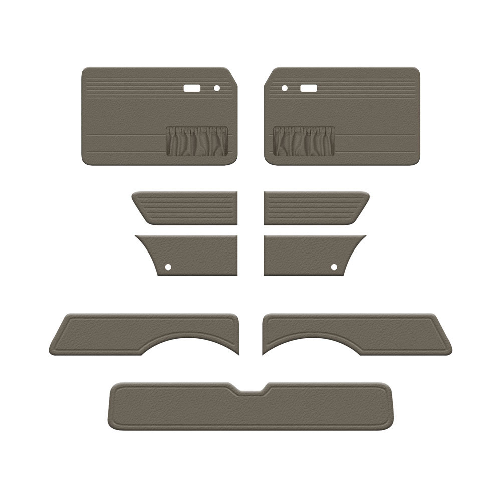 1966-1967 VW Type 3 Squareback Door Panels - Front & Rear - with Front Pockets - Vinyl
