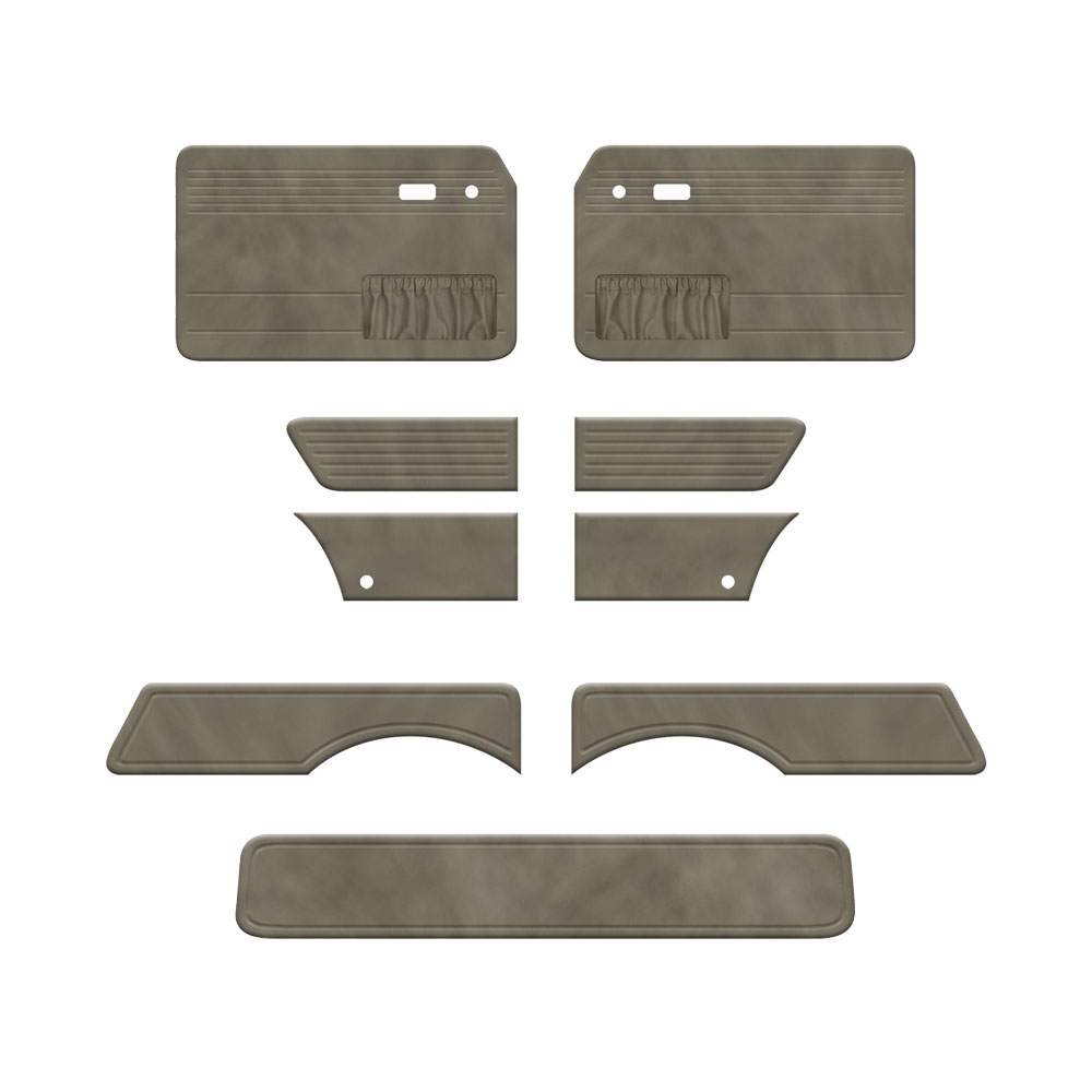 1968-1974 VW Type 3 Squareback Door Panels - Front & Rear - with Front Pockets - Velour