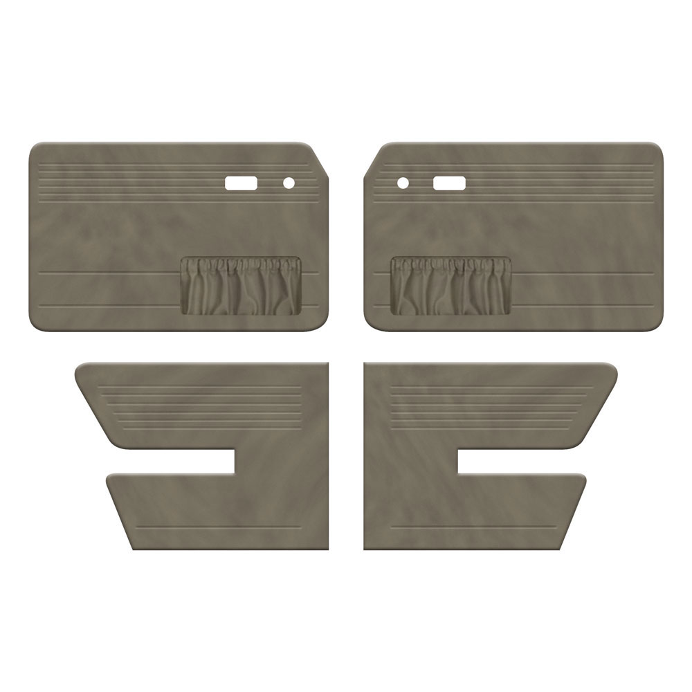 1966-1972 VW Type 3 Fastback Door Panels - Front & Rear - with Front Pockets - Velour
