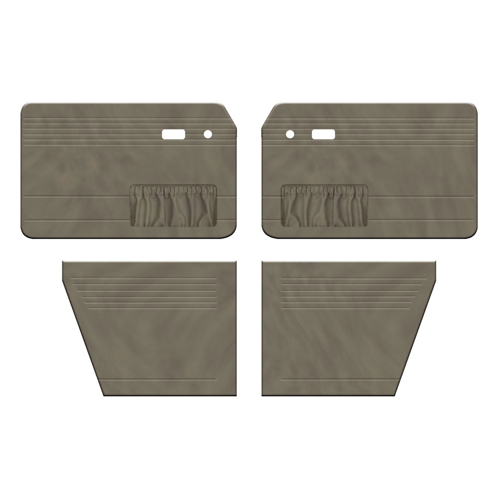 1961-1974 VW Type 3 Notchback Door Panels - Front & Rear - with Front Pockets - Velour