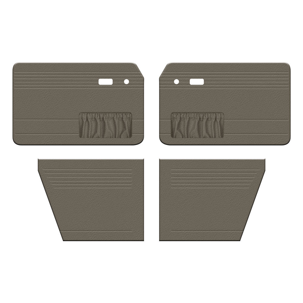 1961-1974 VW Type 3 Notchback Door Panels - Front & Rear - with Front Pockets - Vinyl