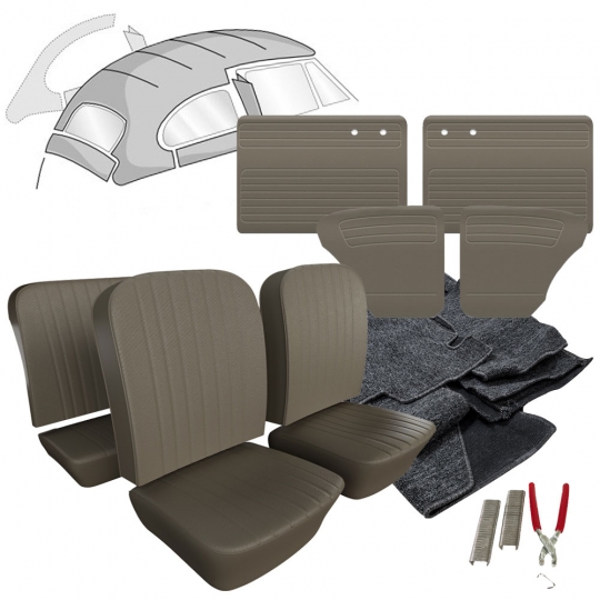 111-1963-Basket - 1963 VW Beetle Sedan Basketweave Vinyl Interior Kit