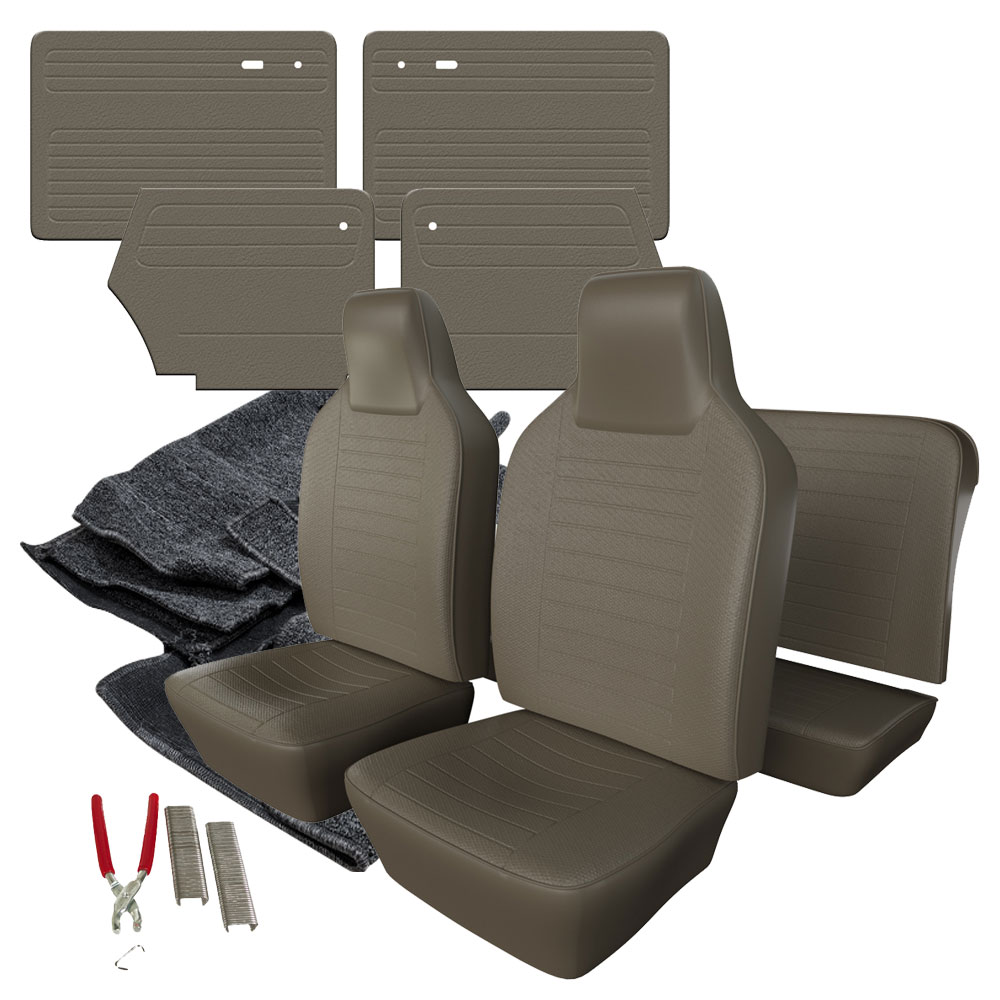 1974-1976 VW Super Beetle Convertible Basketweave Vinyl Interior Kit