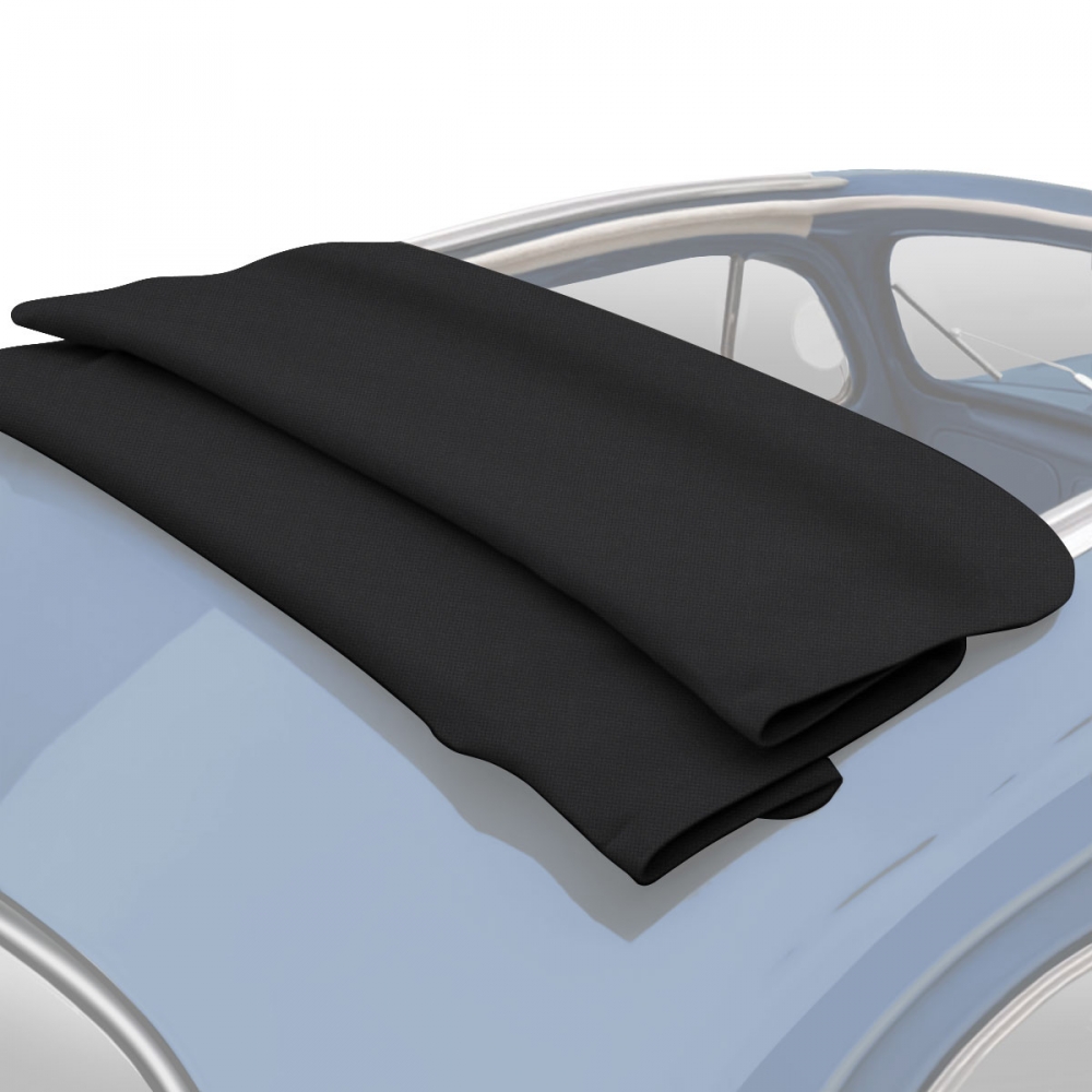 22-1114-40 - 1957-1963 VW Beetle Ragtop - Round Corners - Black