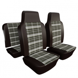 1968-1969 VW Beetle Convertible Seat Upholstery - Front & Rear - Plaid 12" Insert
