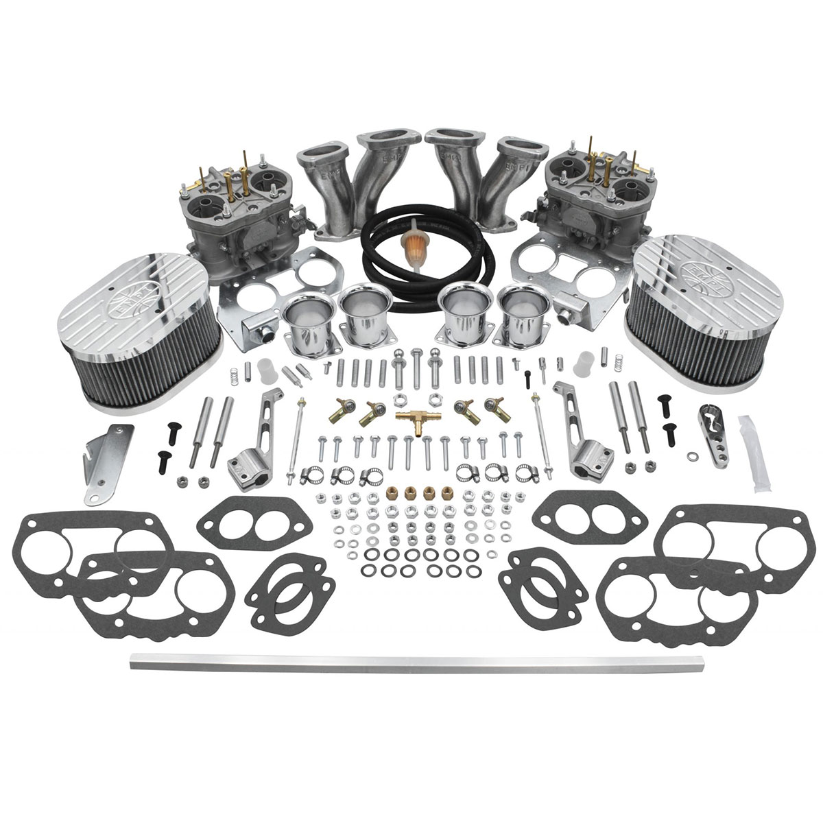 EMPI Dual VW Carburetor Kit - 44 HPMX - Offset Manifolds - Type 1 - Billet Air Cleaners