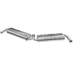 Bugpack VW Street Muffler - Dual Quiet - Stainless Steel - 1300-1600cc - Beetle