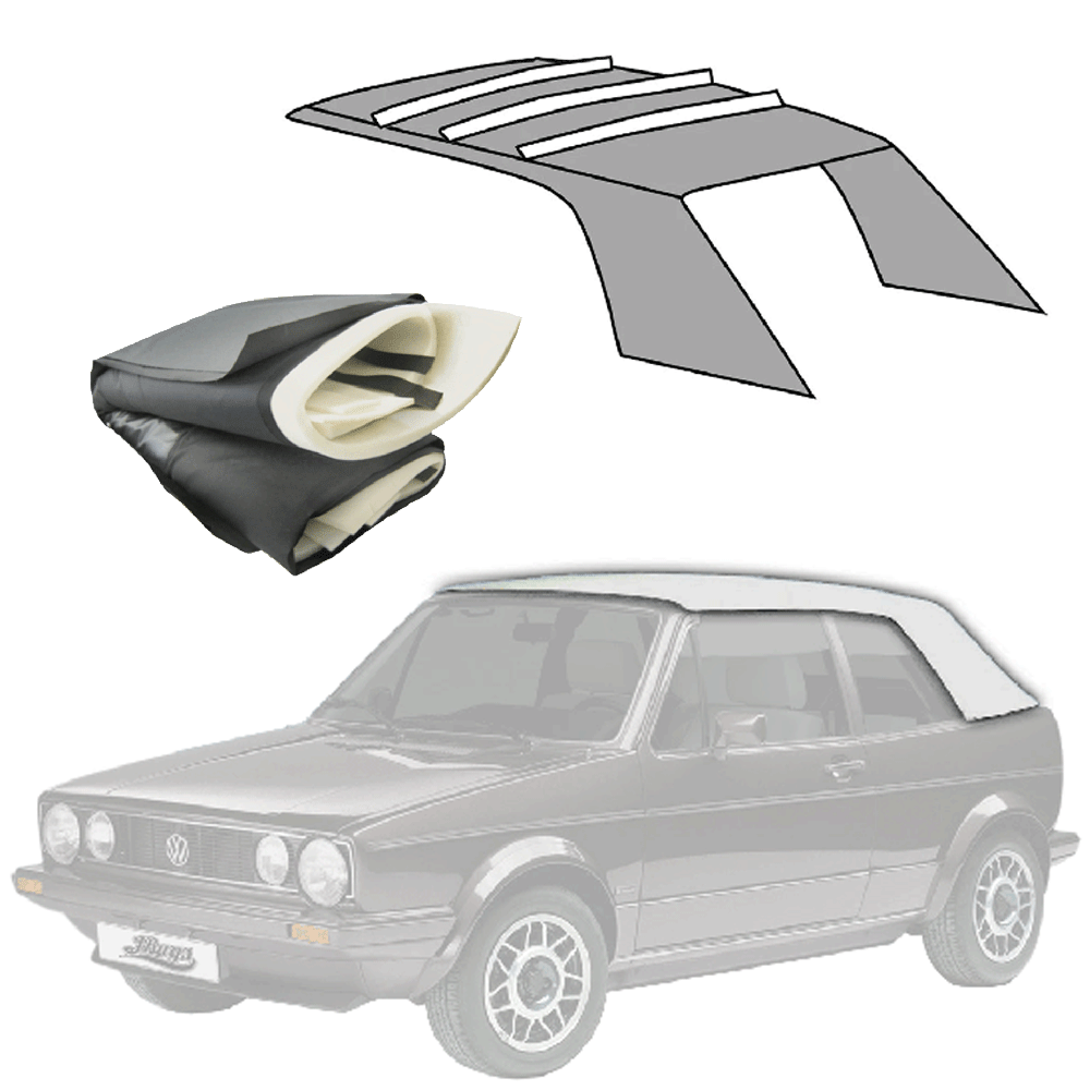 VW White Vinyl Convertible Top Kit - 1980-93 Rabbit - Cabriolet