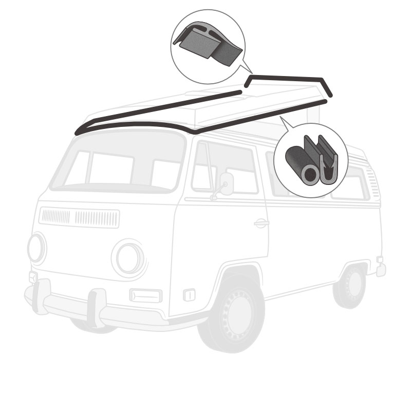 231-710 1968-1973 VW Westfalia Bus Pop-Top Camper Seal Large Top