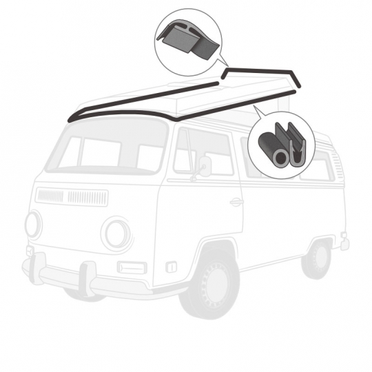 231-710 - 1968-1973 VW Westfalia Bus Pop-Top Camper Seal - Large Top