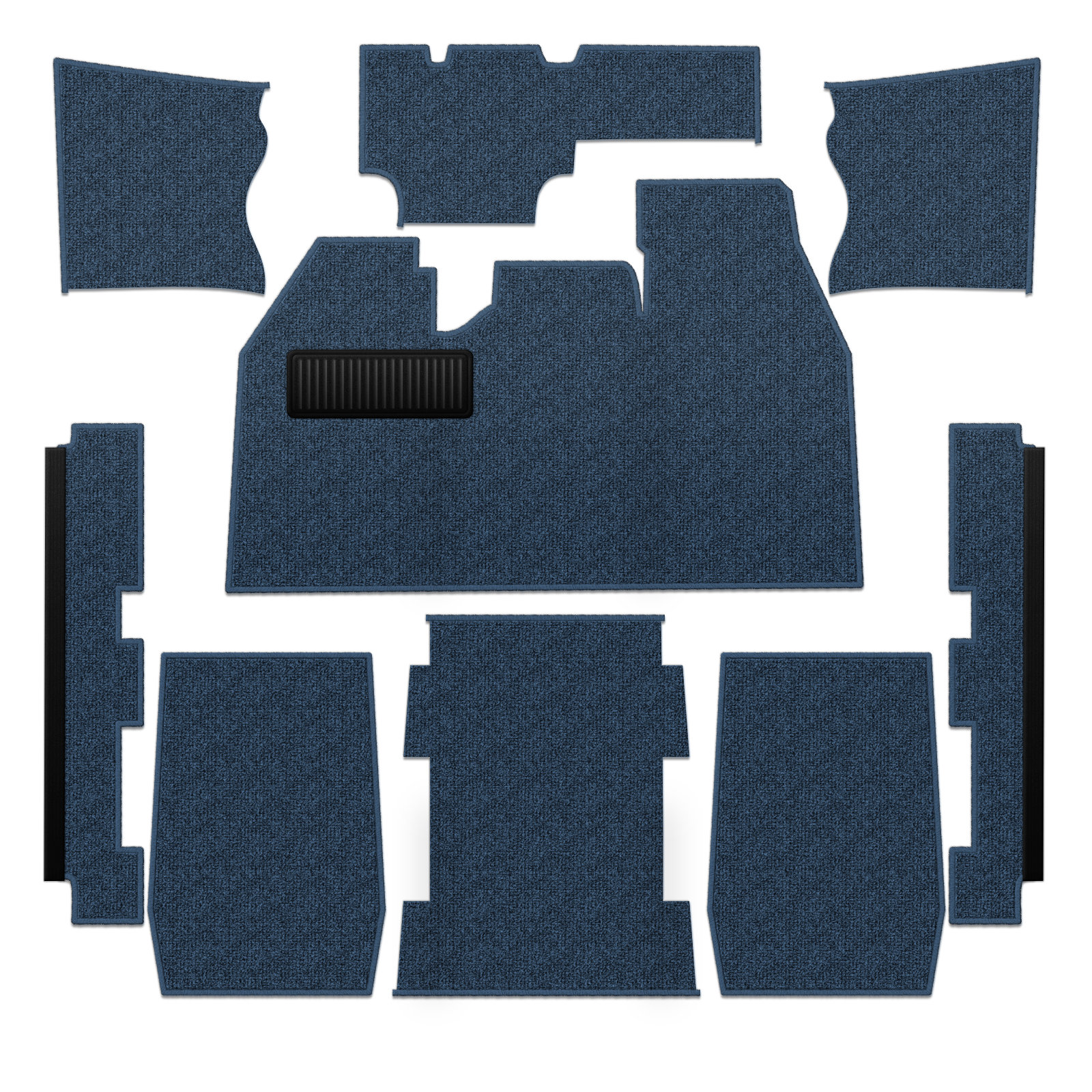 1973-1977 VW Beetle Sedan Carpet Kit - Front - w/ Footrest - Loop or Cutpile