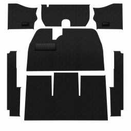 1954- (early) 1956 VW Beetle Sedan Carpet Kit - Front - NO Footrest - Black Loop