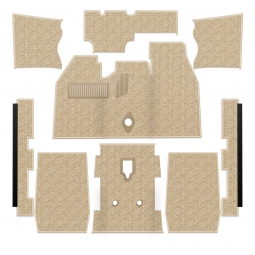 Premium 1973-1977 VW Beetle Sedan Carpet Kit - Front - w/ Footrest - Oatmeal Loop