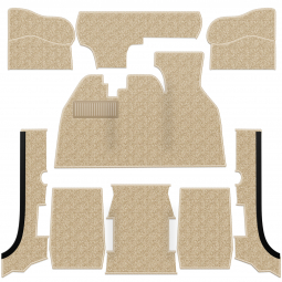 1973-1979 VW Super Beetle Convertible Carpet Kit - Front - w/ Footrest - Oatmeal Loop