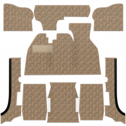 1973-1979 VW Super Beetle Convertible Carpet Kit - Front - w/ Footrest - German Squareweave