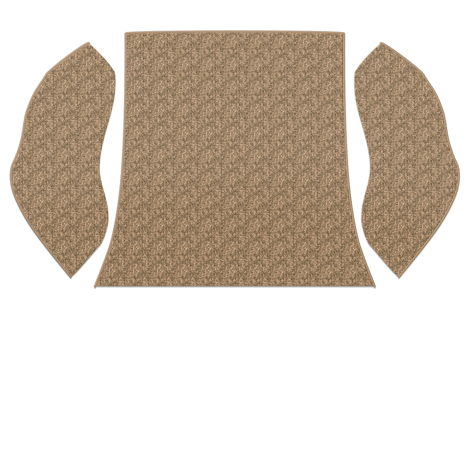 1958-1964 VW Beetle Carpet Kit - Rear - 3 Piece Set - German Squareweave