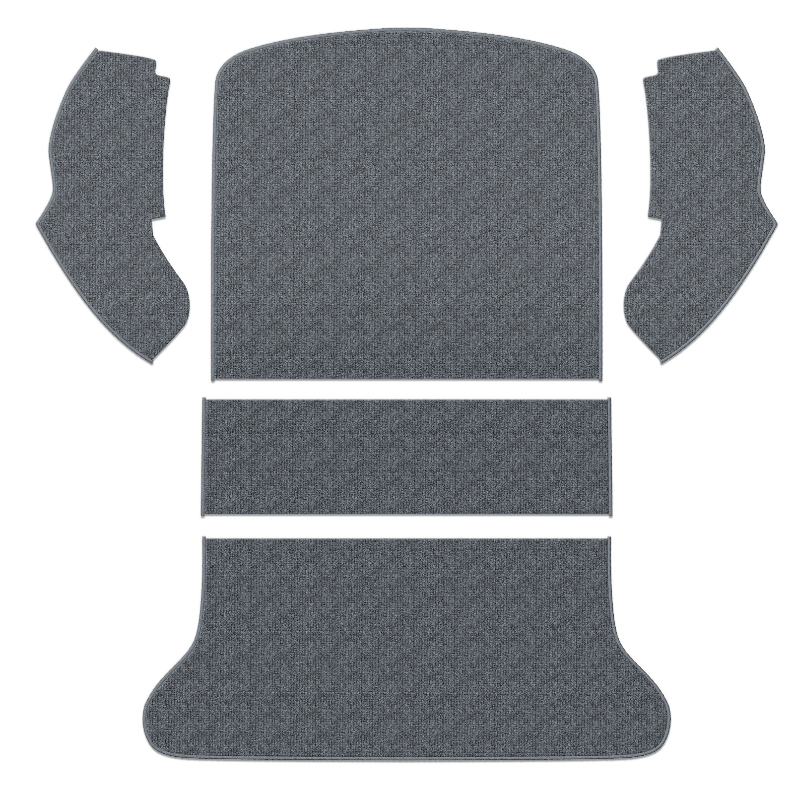 1965-1972 VW Beetle Rear Carpet -  5  Piece Set - Charcoal Loop