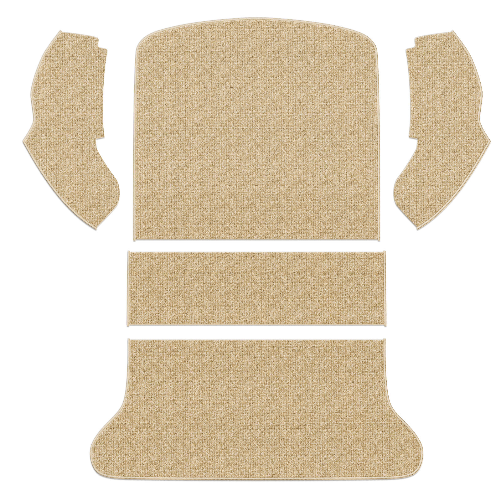 1965-1972 VW Beetle Rear Carpet -  5 Piece Set - Oatmeal Loop