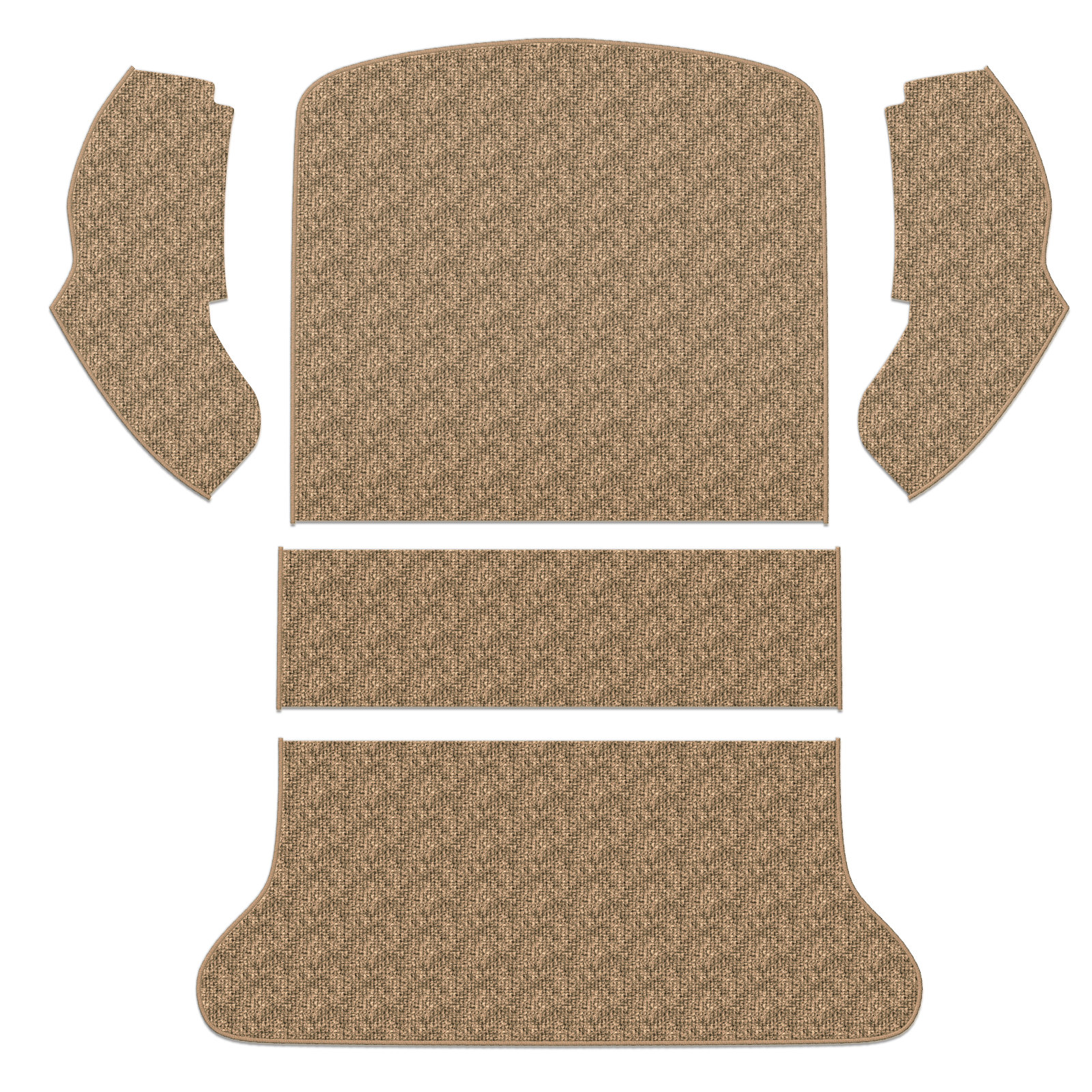 1965-1972 VW Beetle Rear Carpet -  5  Piece Set - German Squareweave