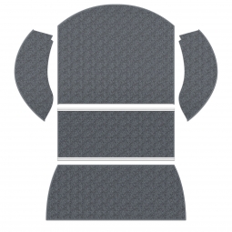 1971-1972 VW Super Beetle Convertible Carpet Kit - Rear - 5 Piece Set - Charcoal Loop