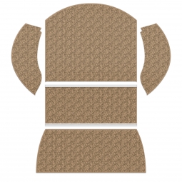 1971-1972 VW Super Beetle Convertible Carpet Kit - Rear - 5 Piece Set - German Squareweave