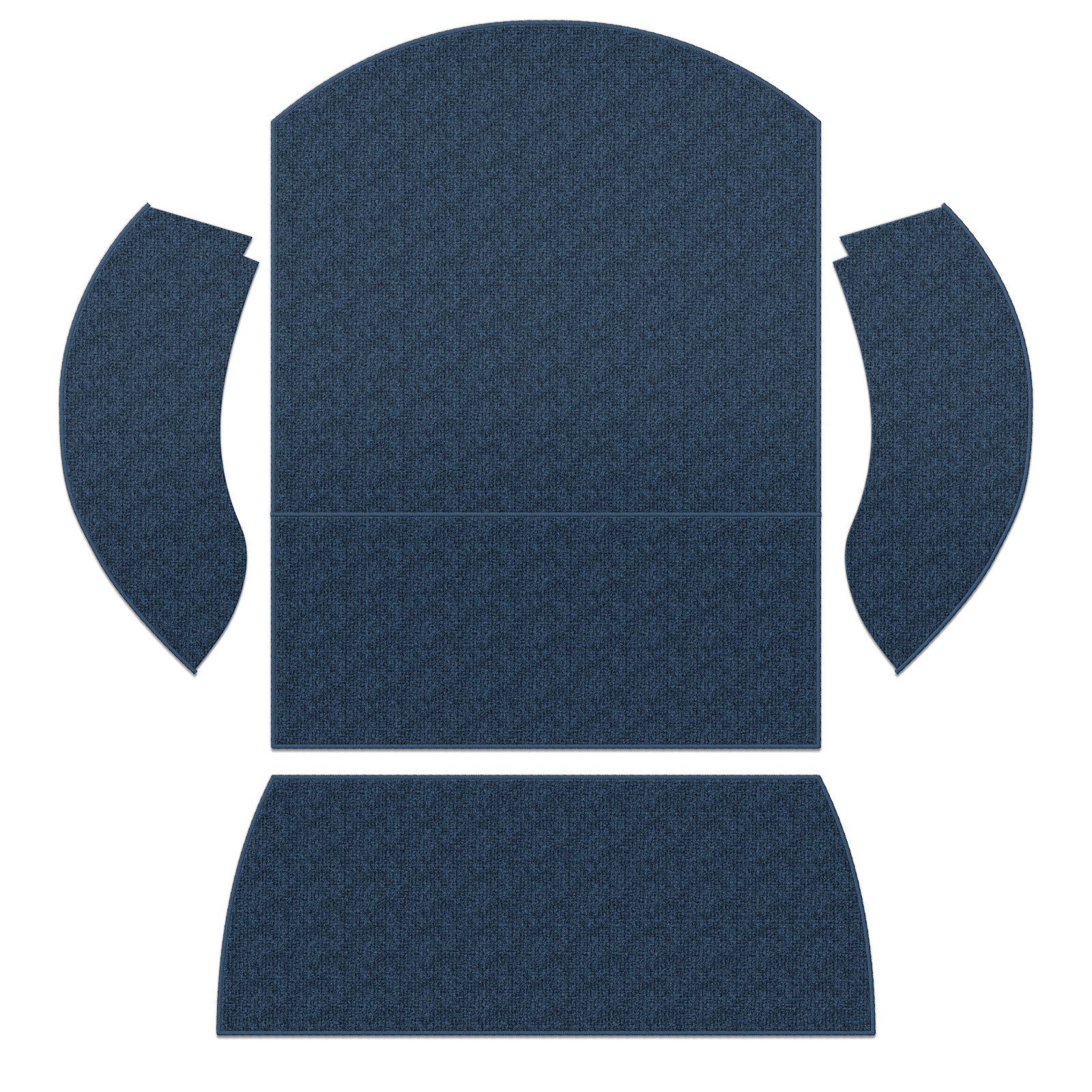 1973-1979 VW Super Beetle Convertible Carpet Kit - Rear - 4 Piece Set - Loop or Cutpile
