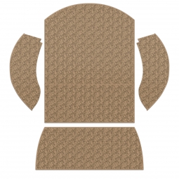 1973-1979 VW Super Beetle Convertible Carpet Kit - Rear - 4 Piece Set - German Squareweave