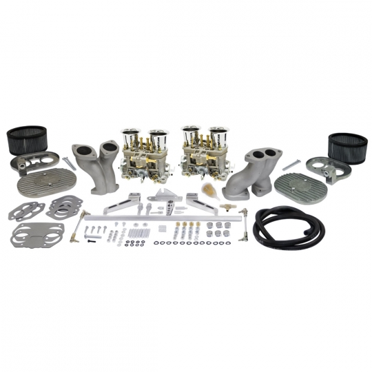 EMPI Ultra Dual VW Carburetor Kit - Aluminum Air Cleaners - 44 HPMX