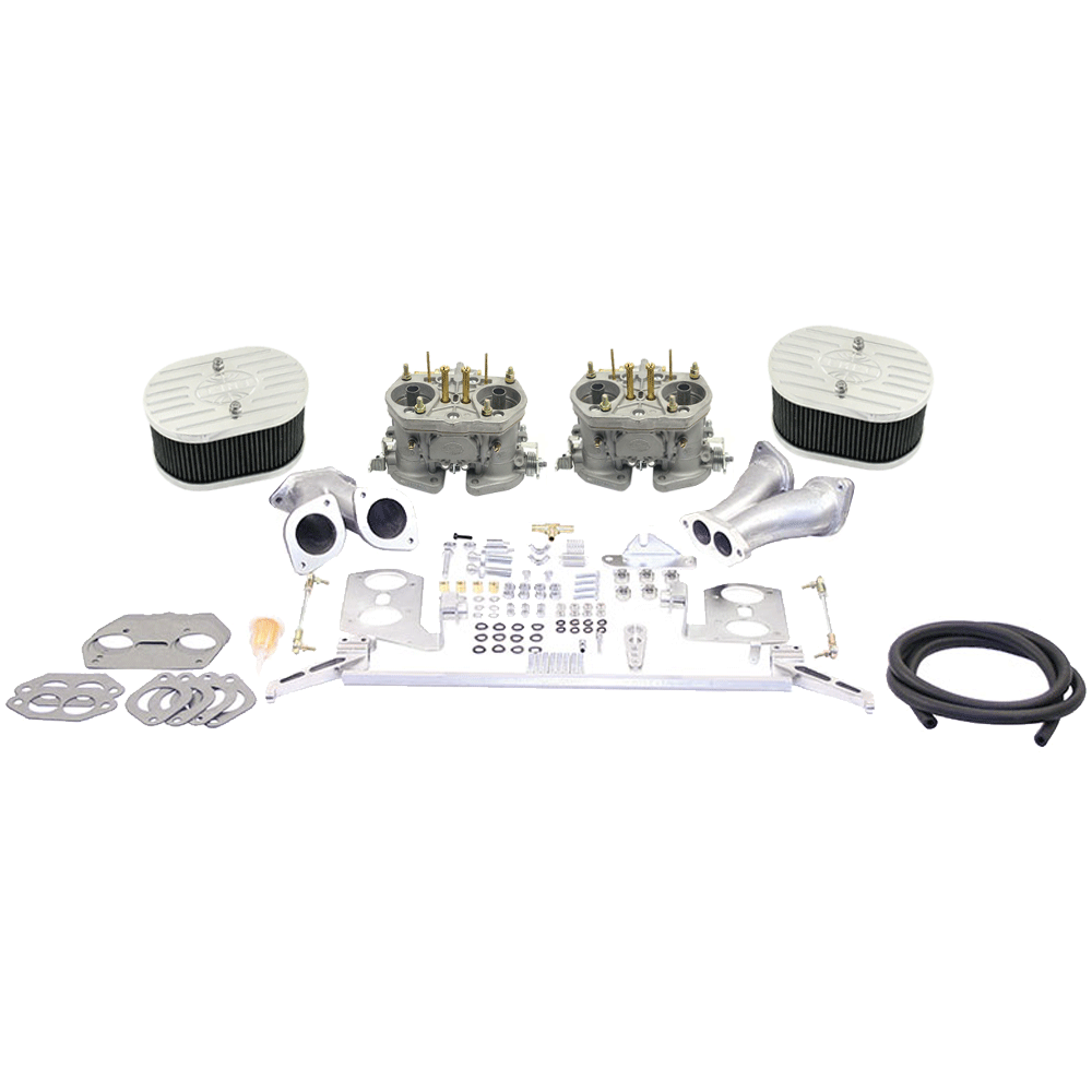 EMPI Dual VW Carburetor Kit - 40 HPMX - Offset Manifolds - Type 1 - Billet Air Cleaners