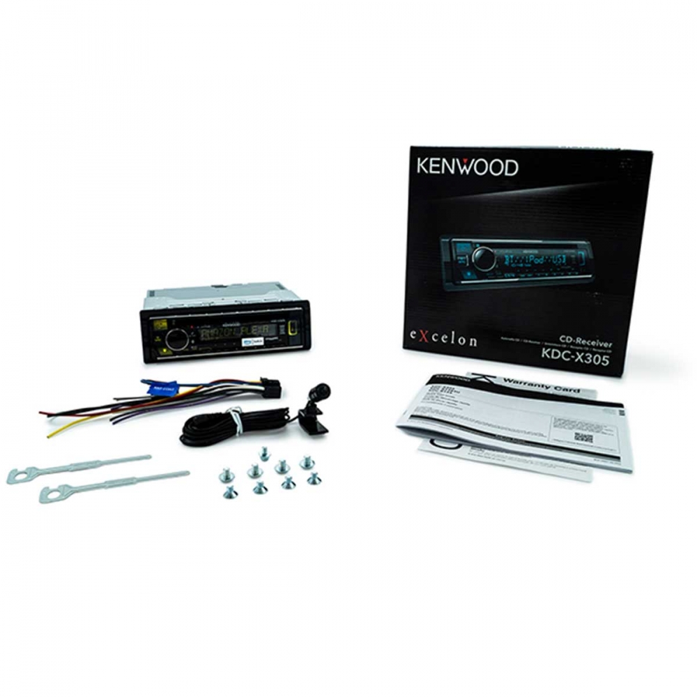 KDC-X305 - Kenwood eXcelon Single DIN Radio with Bluetooth