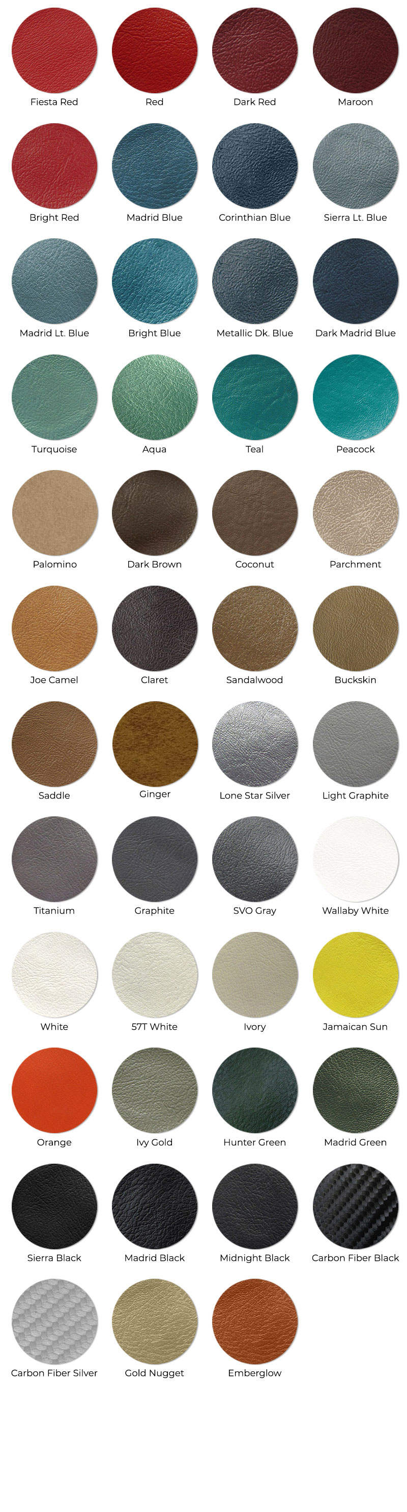 Cupholder Vinyl Swatches