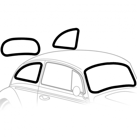 113-0172A - American Style Window Rubber Kit for 1972-1977 Beetle