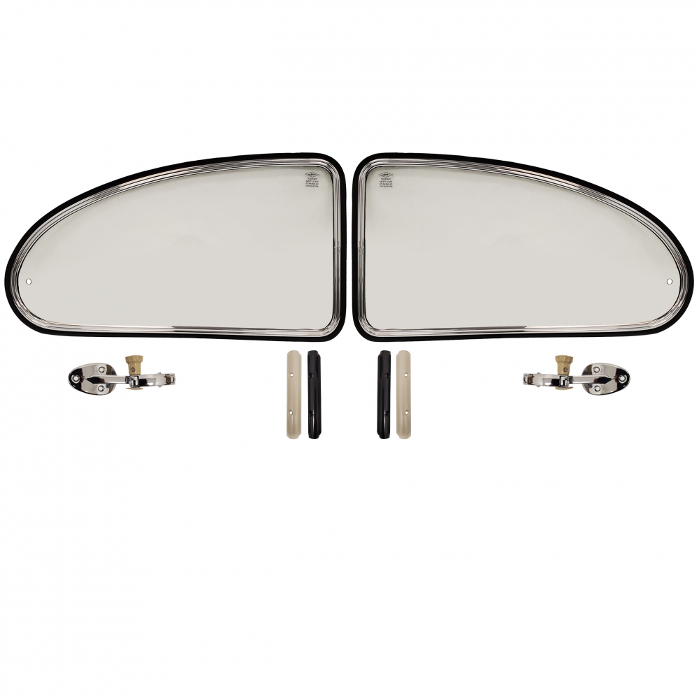 空冷VW ビートル ポップアウトウィンドウ コンプリートKIT ‘65-‘ 113898400B - VW Pop-Out Window Frame Kit - Pair - 1965-77 Beetle