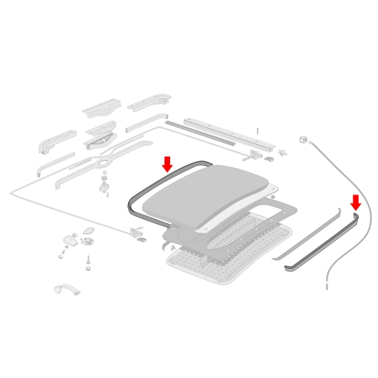 117-007 - VW Sunroof Seals - Front & Rear - German - 1964-77