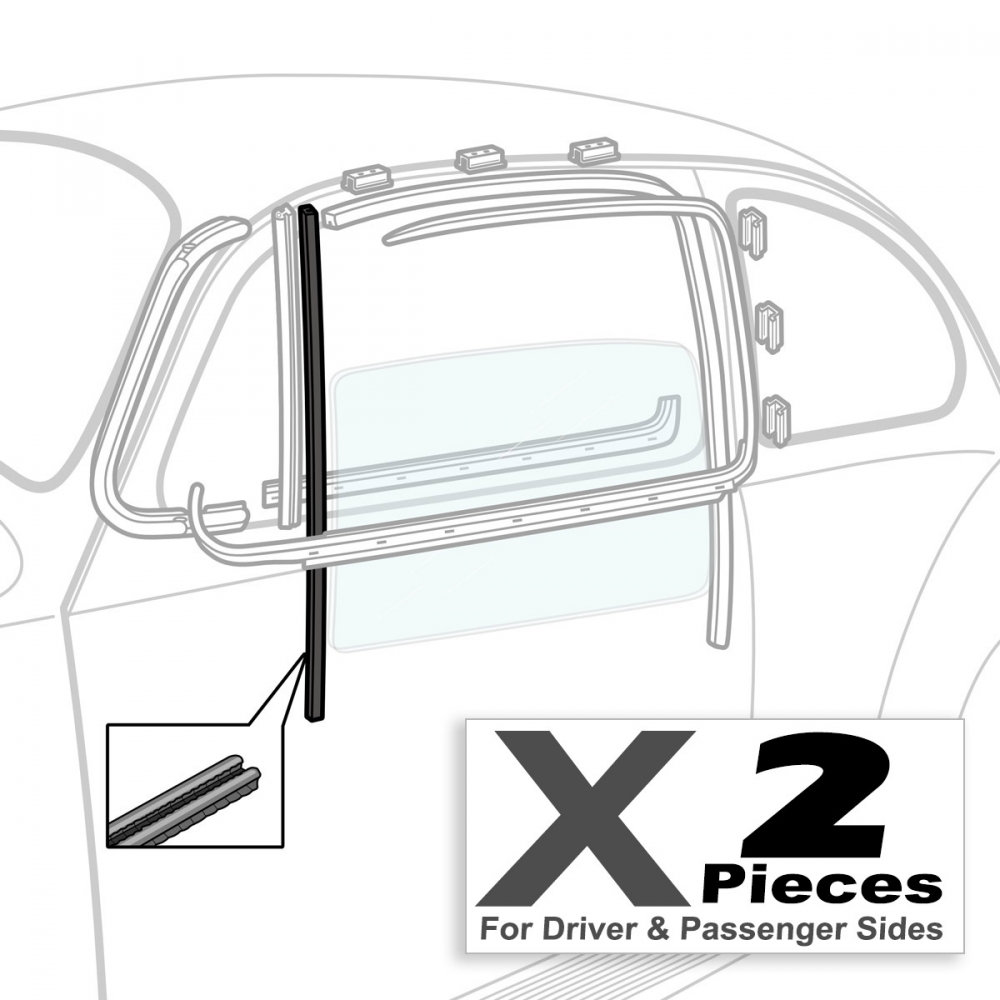 311837433 - 1952-1964 VW Beetle Felt Channels - Front Left & Right