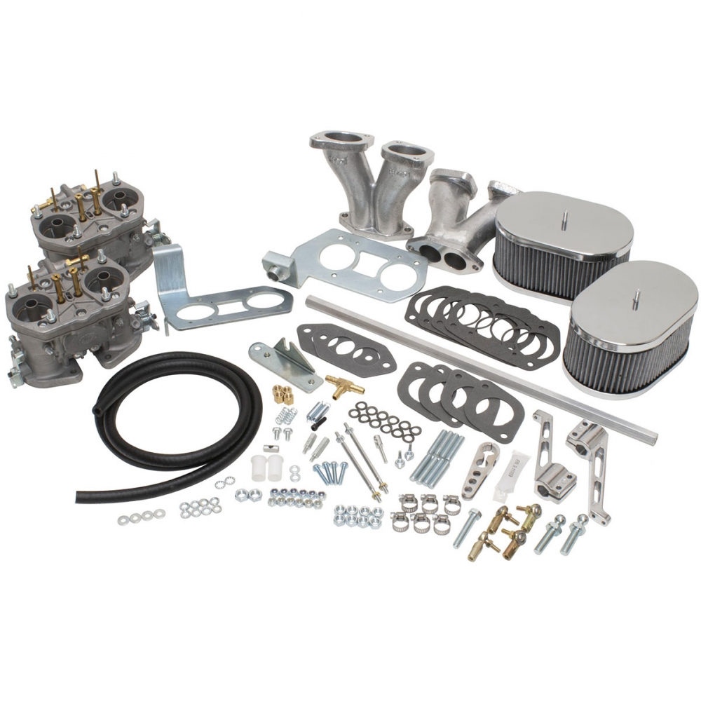 43-7317 - Dual VW Carburetor Kit with Air Cleaners - Weber 40 IDF
